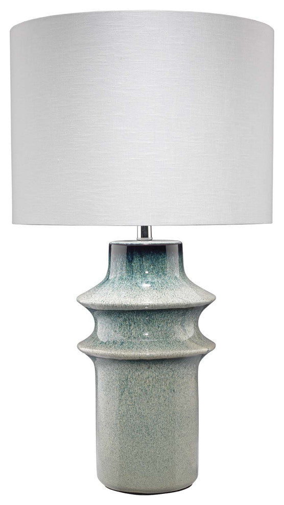 Cymbals Table Lamp, Blue Reactive Glaze Ceramic