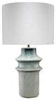Cymbals Table Lamp, Blue Reactive Glaze Ceramic