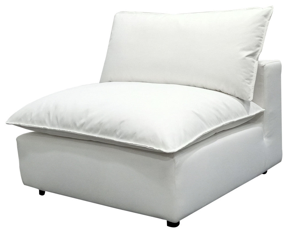 Cali Modular Armless Chair, Pearl