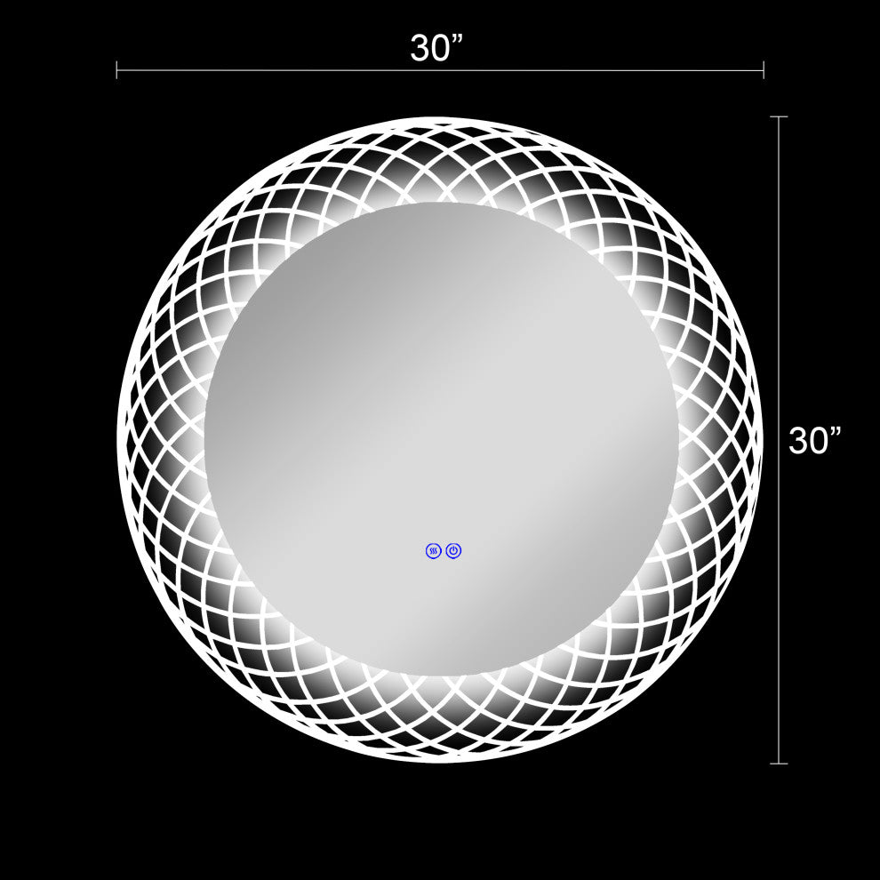 Luminosity Back Lit Round Touchscreen Led Mirror 30" Wide