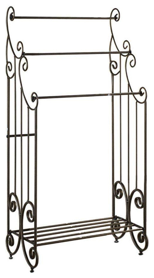 Benilde Pewter Metal Towel Rack
