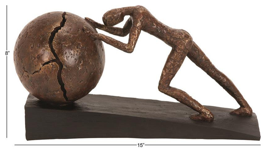 Brown Polystone Industrial People Sculpture