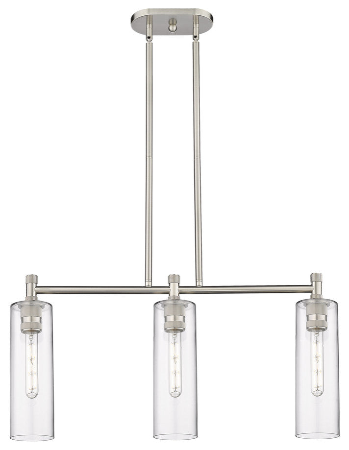 Crown Point 3 30.5" Island Lighting Satin Nickel
