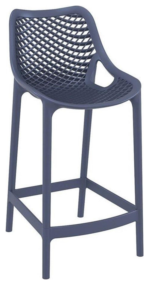 Home Square Patio Counter Stool in Dark Gray Finish - Set of 2
