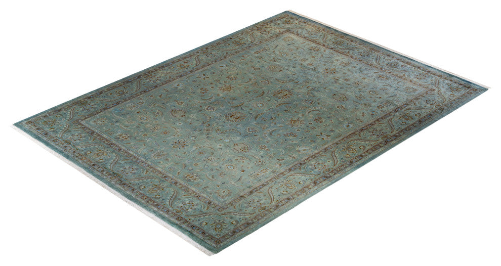 Fine Vibrance, One-of-a-Kind Hand-Knotted Area Rug Blue, 9' 2" x 12' 6"