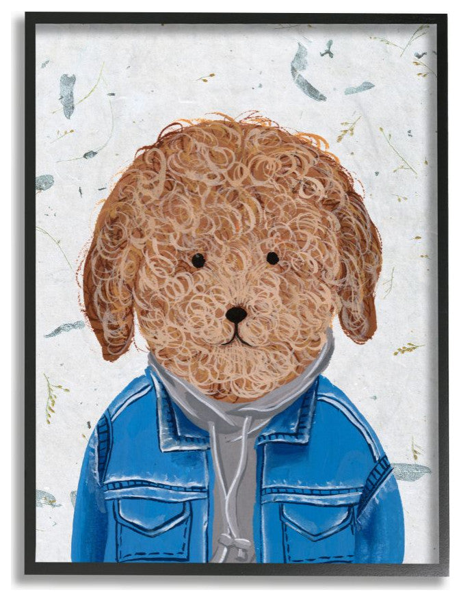 Hipster Dog Sweatshirt Poodle Funny Animal Painting, 16"x20"
