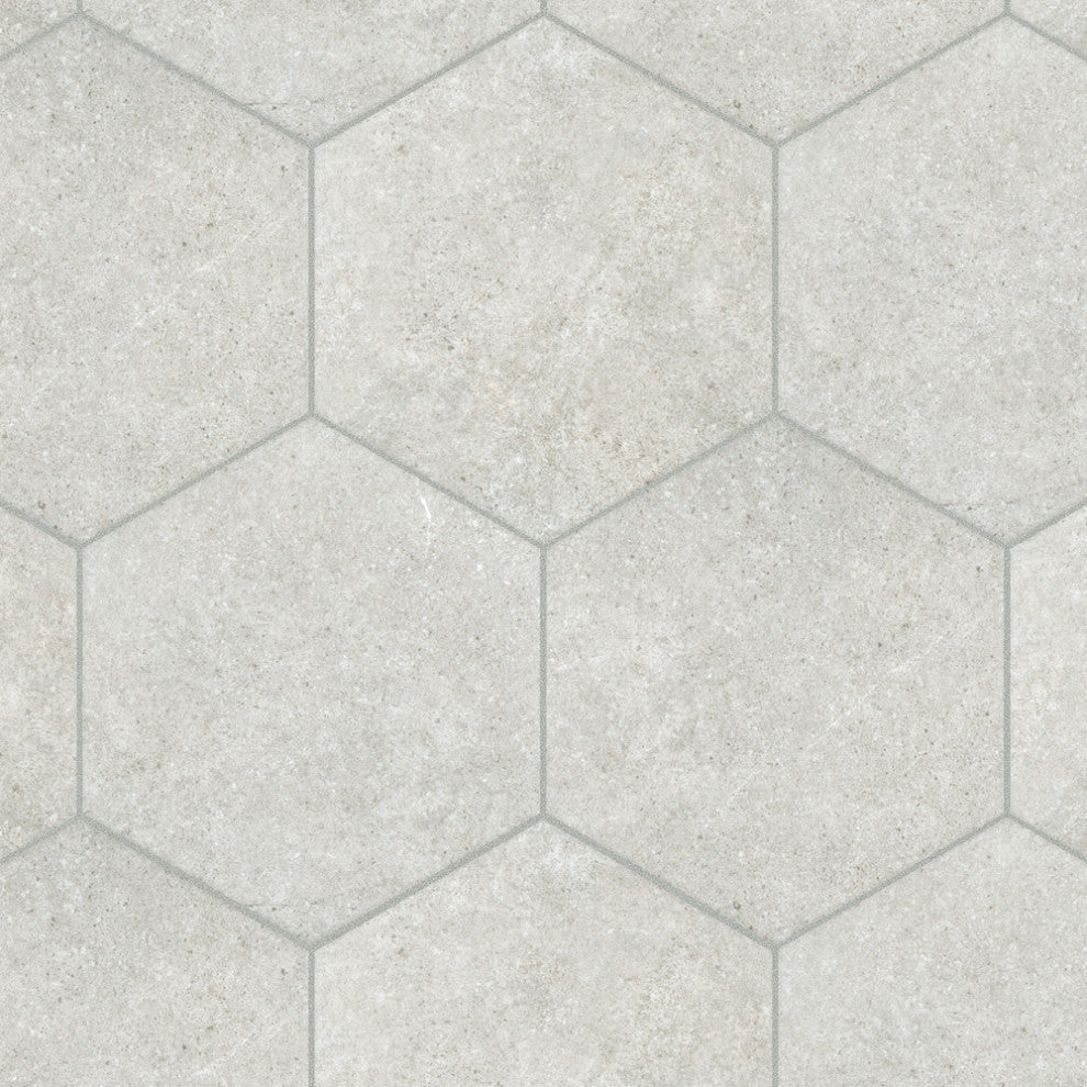 Traffic Hex Silver Porcelain Floor and Wall Tile