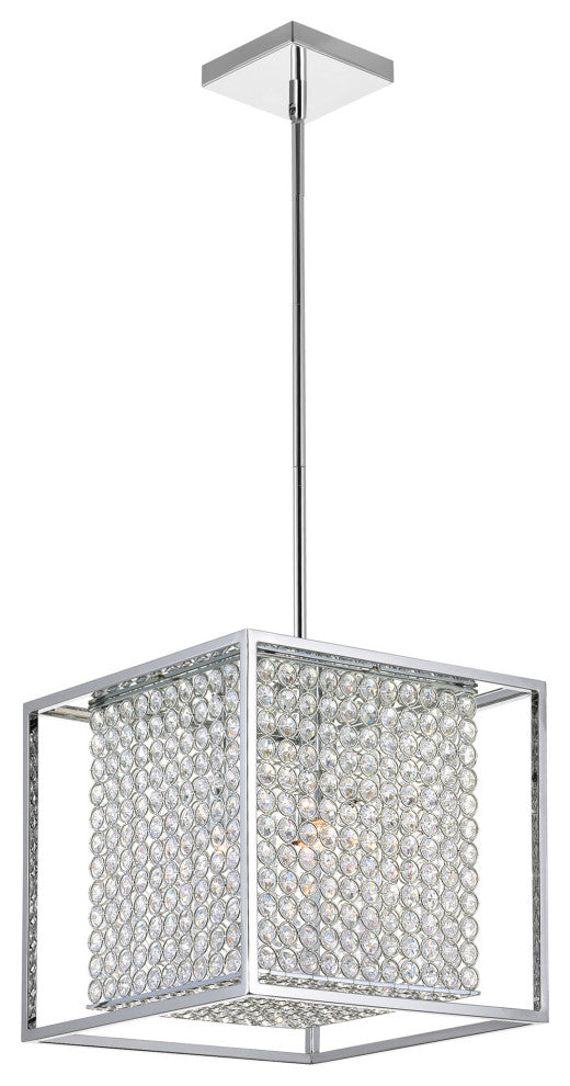 Cube 3 Light Chandelier With Chrome Finish