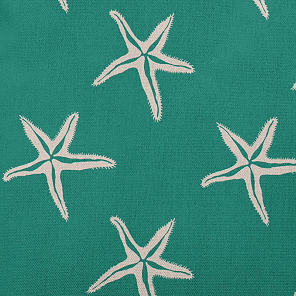 Starfish Polyester Indoor Pillow, Kelly Green, 16"x16"