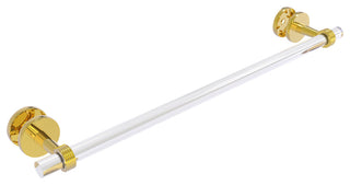 Clearview Collection 24" Shower Door Towel Bar, Groovy Accents, Polished Brass