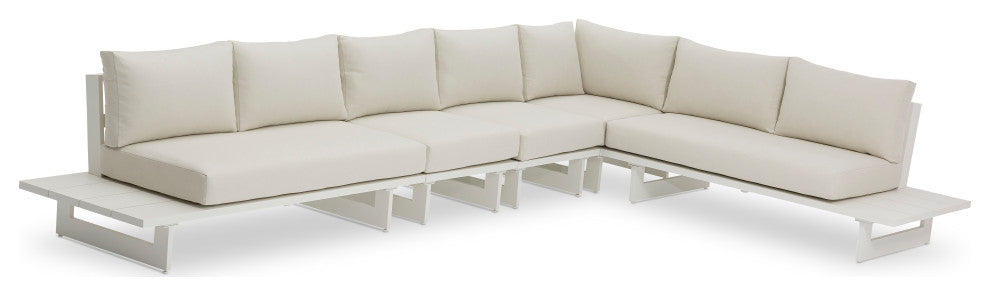 Maldives Cream Water Resistant Fabric Outdoor Patio Modular Sectional