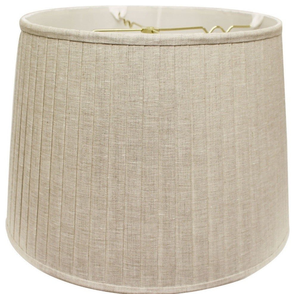 18" Cream Paperback Linen Lampshade With Side Pleats