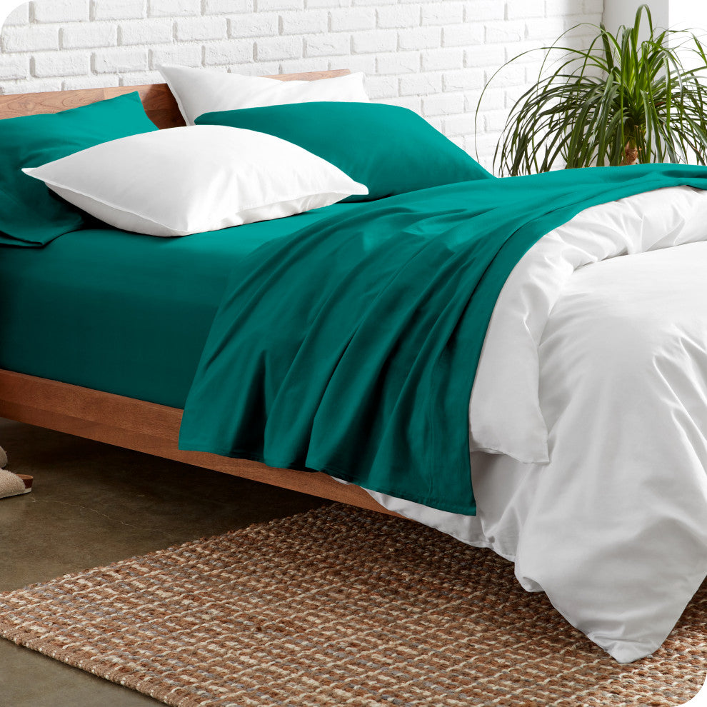 Bare Home Twin XL 1800 Microfiber Sheet Set, Emerald