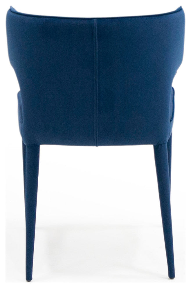 Modrest Lucero Modern Blue Velvet Dining Armchair