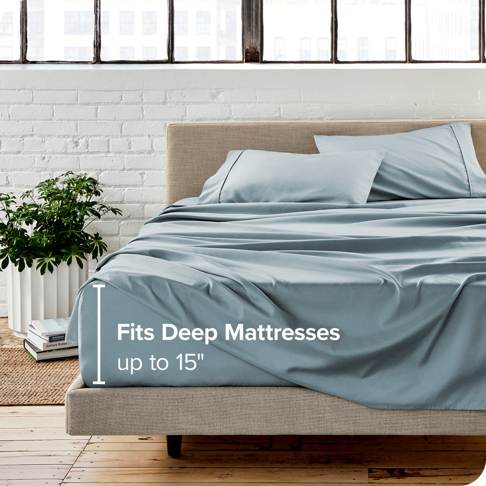 1800 Microfiber Sheet Set, Dusty Blue, Full
