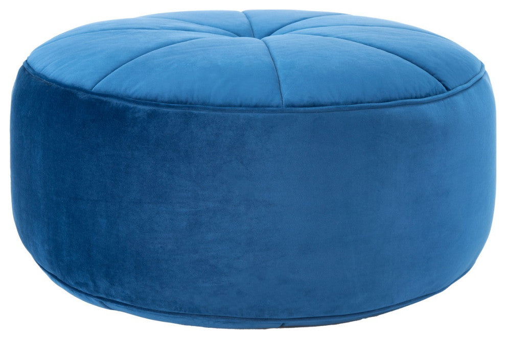 Safavieh Amais Round Ottoman, Navy