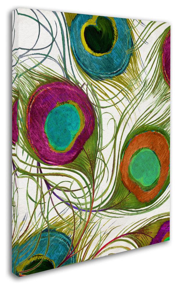 Color Bakery 'Peacock Feathers II' Canvas Art, 35"x47"