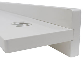 30" White Wireless Charging Shelf and Frameless Mirror Set