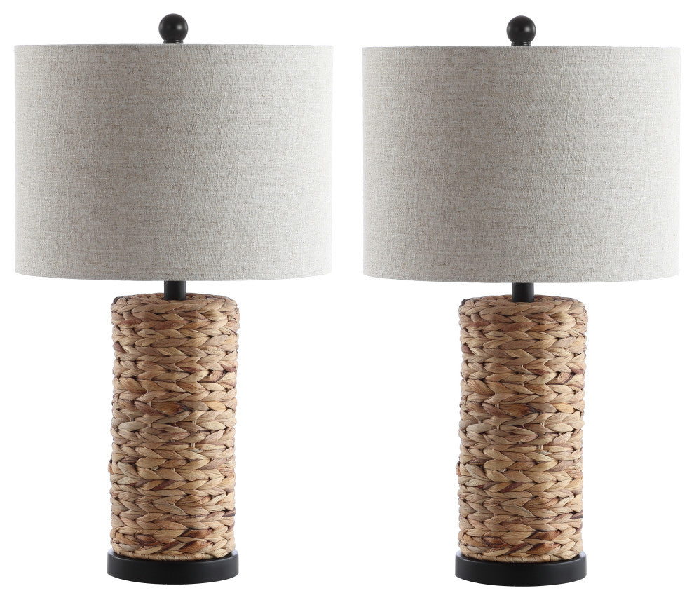 Elicia 25" Sea Grass Led Table Lamp, Natural, Set of 2