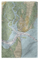 Betsy Drake St Simons Sound, GA Nautical Map Beach Towel