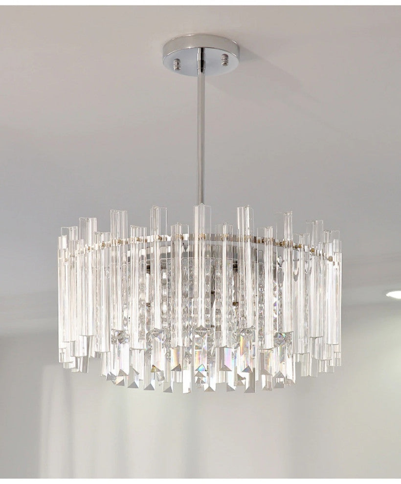 Vicosoprano | Drum Chrome Crystal Chandelier for Living Room