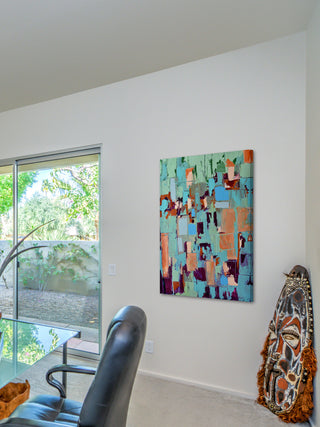 "Plunging" Painting Print on Wrapped Canvas, 40"x60"