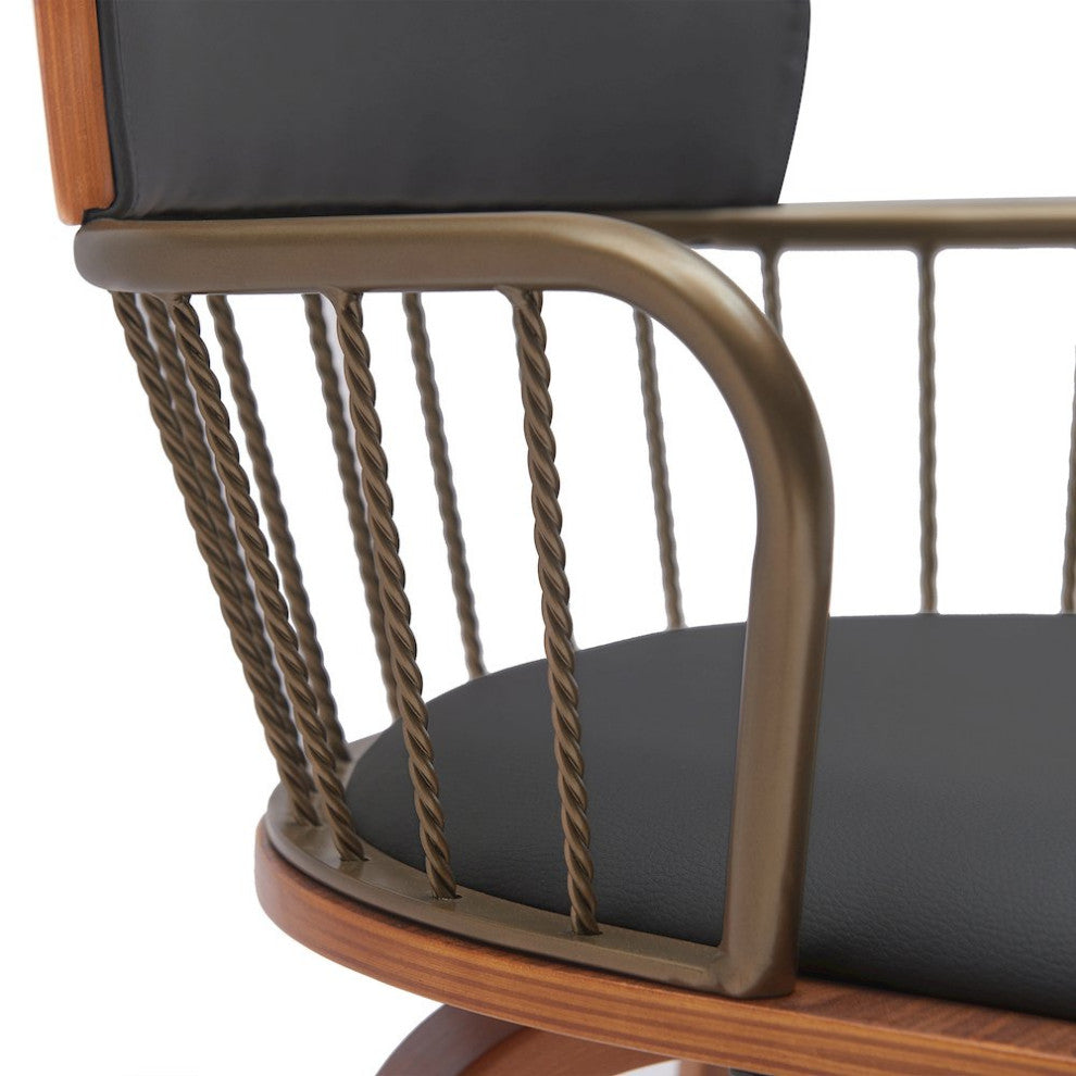 Willow Upholstered Wood Swivel Bar or Counter Stool