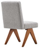 Lyra Boucle Fabric Dining Room Side Chair, Set of 2, Light Gray