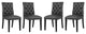 Duchess Dining Chair Vinyl Set of 4, Black