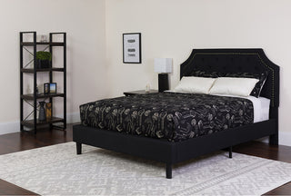 Brighton Tufted Upholstered Platform Bed and Memory Foam Pocket Spring Mattress,