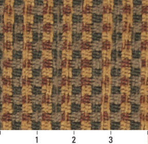 Burgundy, Green and Gold, Check Southwest Style Upholstery Fabric By The Yard