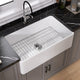 36"L x 20"W  White Single Bowl Fireclay Farmhouse Kitchen Sink With Accessories