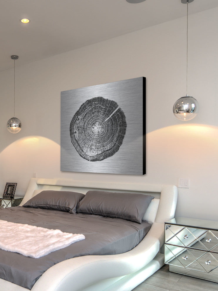 "Log Cutout Black" Painting Print on Brushed Aluminum