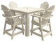 Muskoka 5-Piece Square Counter Bistro Dining Set, Weathered Acorn, Whitewash