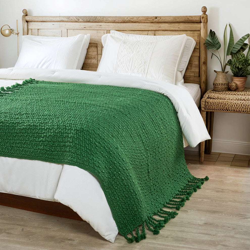 Basket Weave Knit Throw Blanket