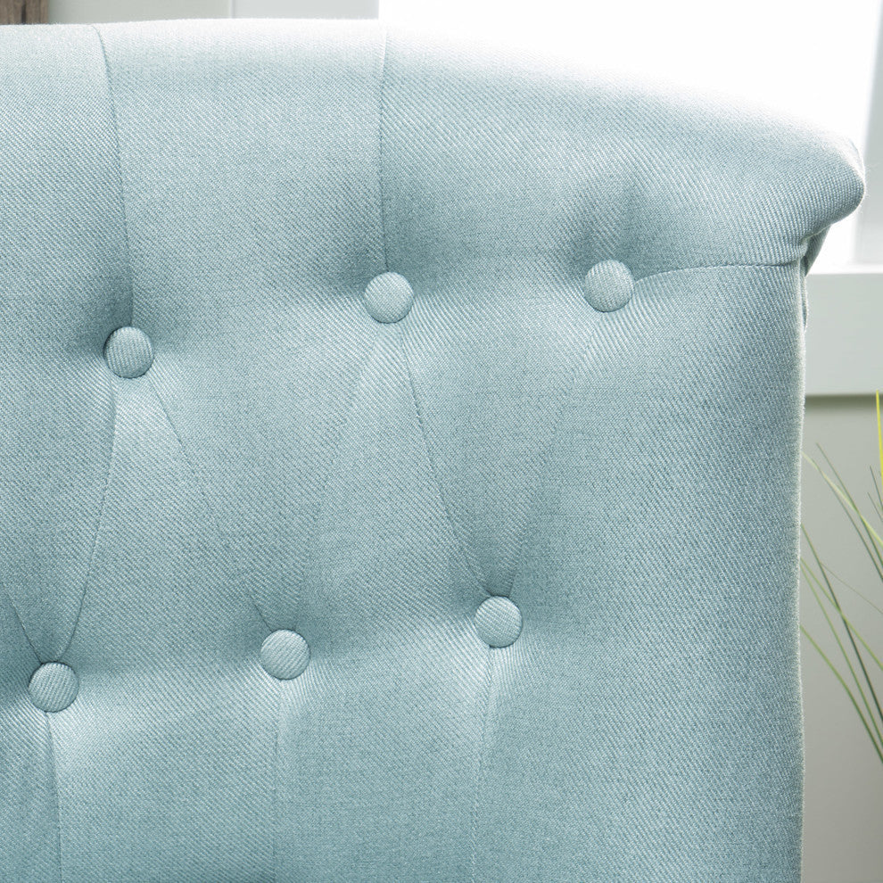 GDF Studio Donna Plush Modern Tufted Accent Chair, Light Blue