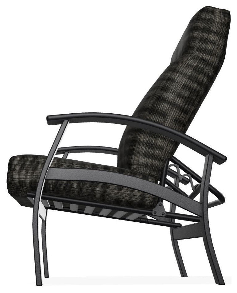 Belle Isle Cushion Outdoor Adjustable Back Chair, Illusion Plaid Onyx/Black