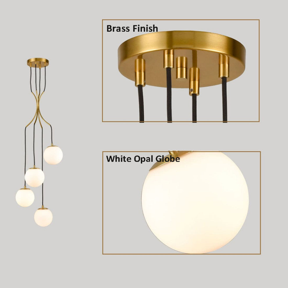 Multi Globe Pendant Light Hanging Light Ceiling, 4-Light