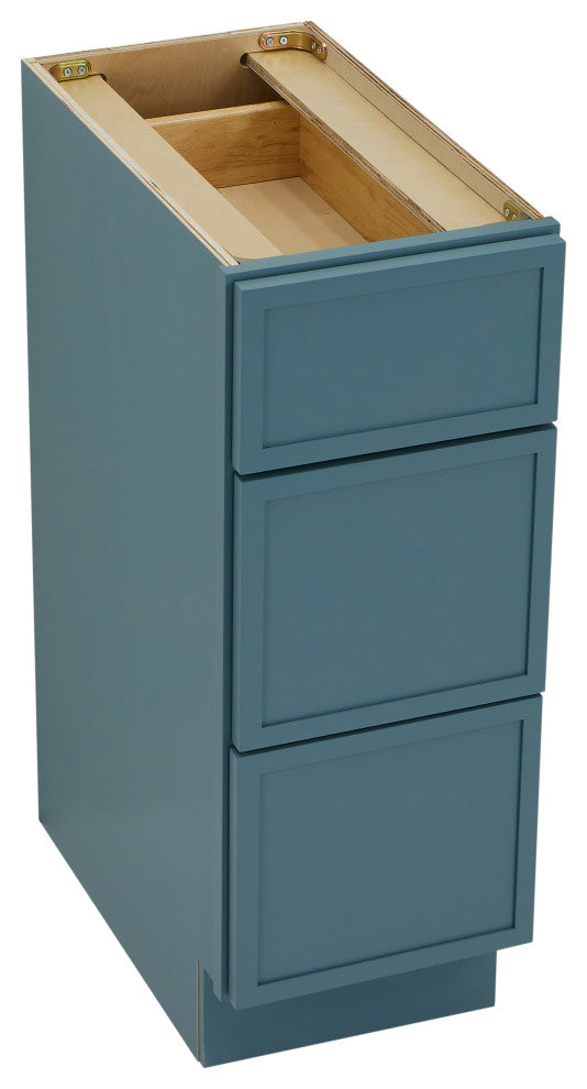 Vanity Art Birch Plywood Single Base Storage Cabinet, Sea Green, 12 Inch (3 Drawers)