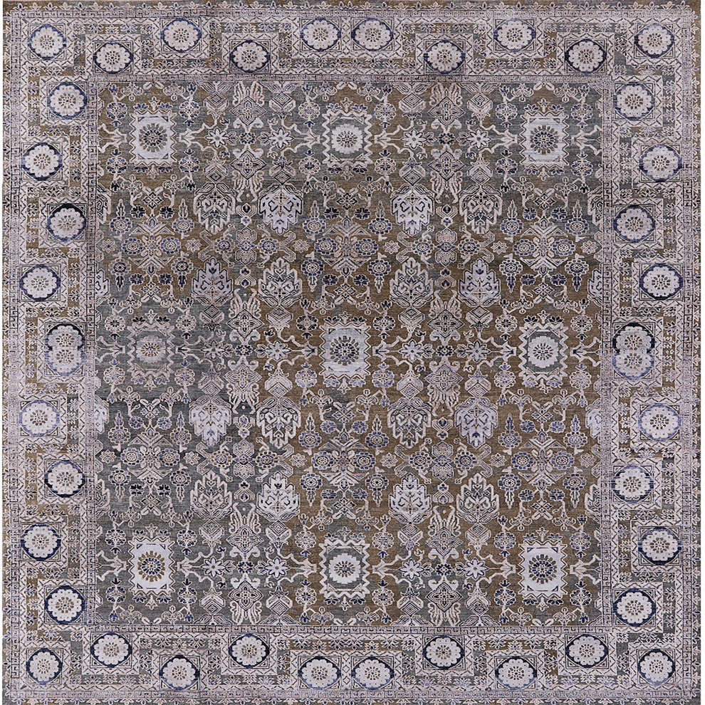 Ahgly Company Indoor Square Mid-Century Modern Area Rugs, 8' Square