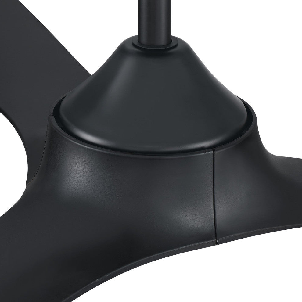 56" Modern Propeller Ceiling Fan with Remote Control and DC Reversible Motor, Black