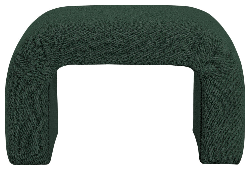 Niagara Boucle Fabric Upholstered Bench, Green, 28" Wide