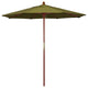7.5' Square Push Lift Wood Umbrella, Palm Pacifica