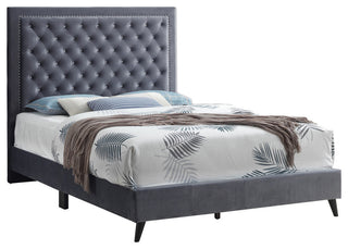 Alba Upholstered King Panel Bed, Gray