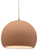 Radiance Medium Globe Pendant, Adobe Frame, Brushed Nickel, LED, Beige Cord