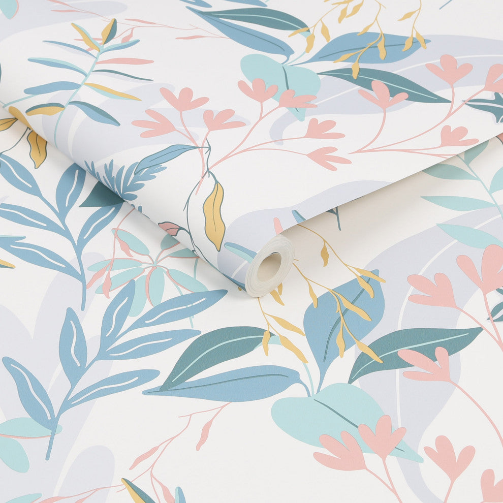 Transform Inky Leaf Indigo Peel and Stick Wallpaper
