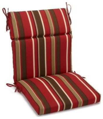 18"x38" Spun Polyester Squared Seat/Back Chair Cushion, Monserrat Sangria