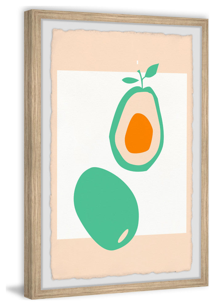 "Sliced Avocado" Framed Painting Print, 12x18