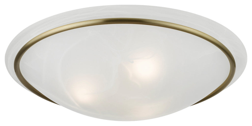 Livex Lighting Antique Brass 3-Light Large Semi-Flush