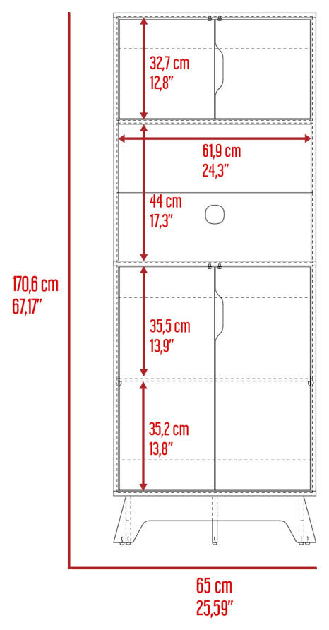 Microwave Tall Cabinet Wallas, Kitchen, Light Oak / White